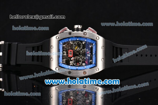 Richard Mille Felipe Massa Flyback Asia Automatic Steel Case with Black Rubber Strap and Skeleton Dial - Click Image to Close